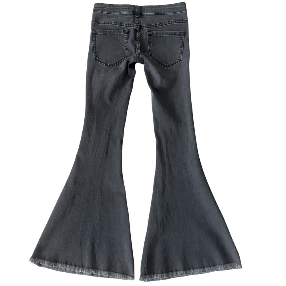 FREE PEOPLE Black Bell Bottom Flare Jeans SIZE 25 SHORT - Picture 2 of 8